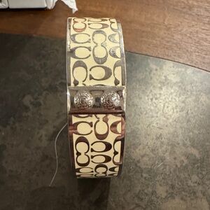 Vintage White and Silver coach bangle